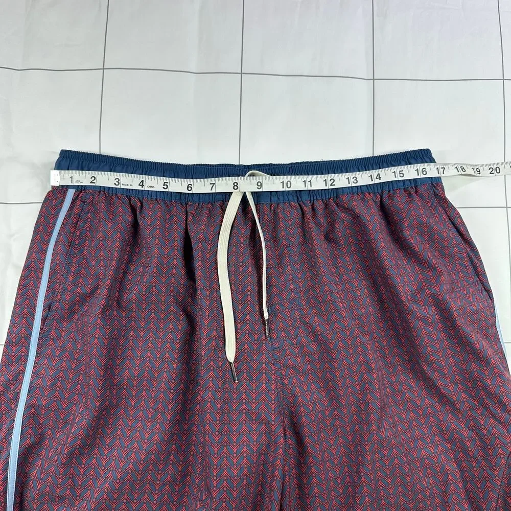 Fair Harbor Shorts Mens XXL Blue Red Anchor Trunk Athletic Swim Pool Beach Lined